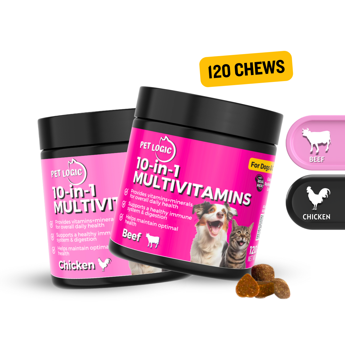 Pet Logic 10-in-1 Multivitamins 240g Dog Cat Treats Supplement Pet V