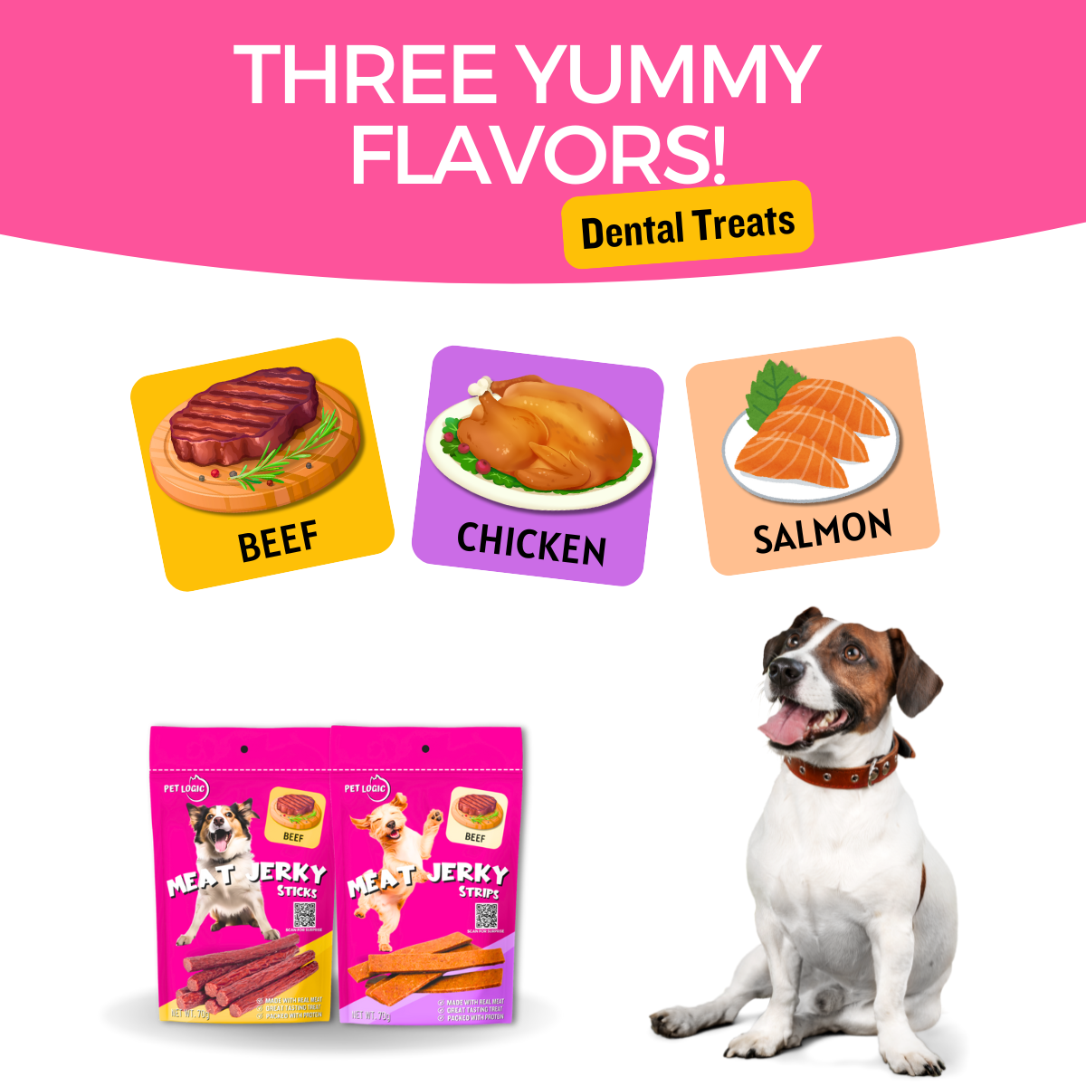 Pet Logic Meat Jerky Strips 70g (Doypack) Dog Treats
