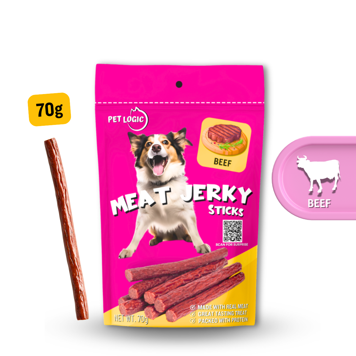 Pet Logic Meat Jerky Sticks 70g (Doypack) Dog Treats