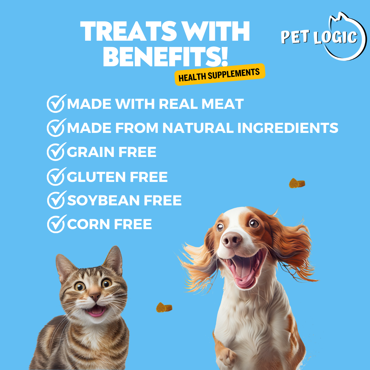 Pet Logic Probiotic Digestive Health 120g Dog & Cat Treats Supplement Multivitamins for Happy Tummy