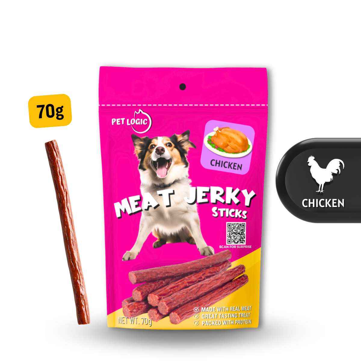 Pet Logic Meat Jerky Sticks 70g (Doypack) Dog Treats