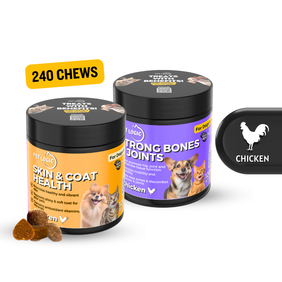 Pet Logic Skin & Coat Health + Strong Bones & Joint Pet Supplements