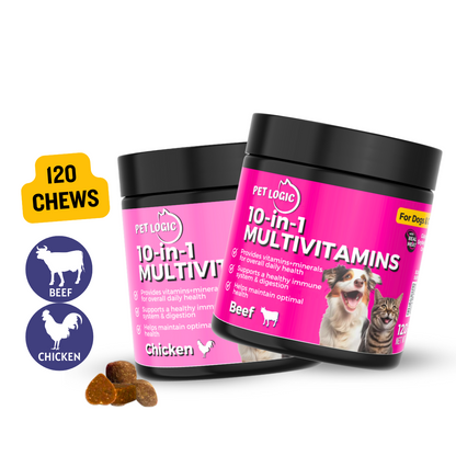 Pet Logic 10-in-1 Multivitamins 240g Dog & Cat Treats Supplement  Pet Vitamins for Pro Immune System