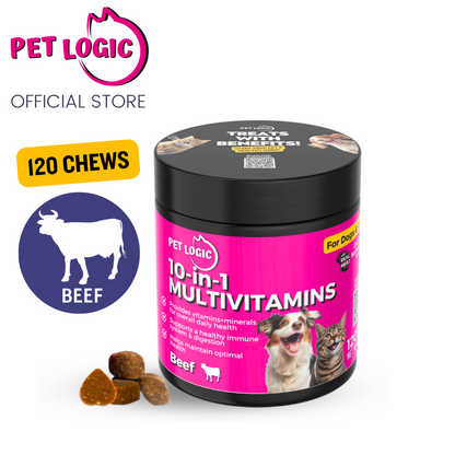 Pet Logic 10-in-1 Multivitamins 240g Dog & Cat Treats Supplement  Pet Vitamins for Pro Immune System