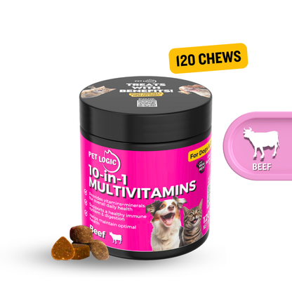 Pet Logic 10-in-1 Multivitamins 240g Dog & Cat Treats Supplement  Pet Vitamins for Pro Immune System