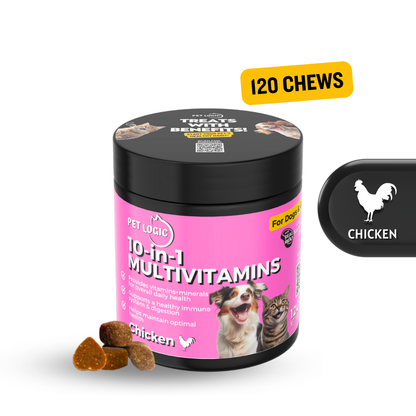 Pet Logic 10-in-1 Multivitamins 240g Dog & Cat Treats Supplement  Pet Vitamins for Pro Immune System