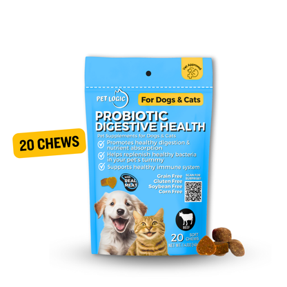 Pet Logic Probiotic Digestive Health 40g Dog & Cat Treats Supplement Multivitamins for Happy Tummy