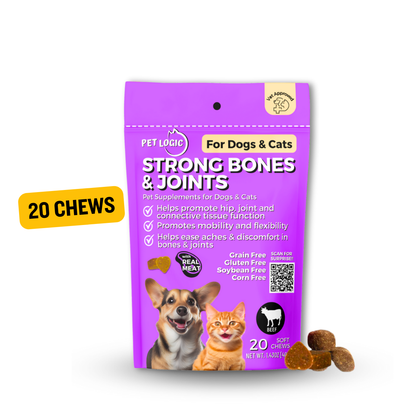 Pet Logic Strong Bones & Joints 40g Dog & Cat Treats Supplement Vitamins for Jolly Joints Support