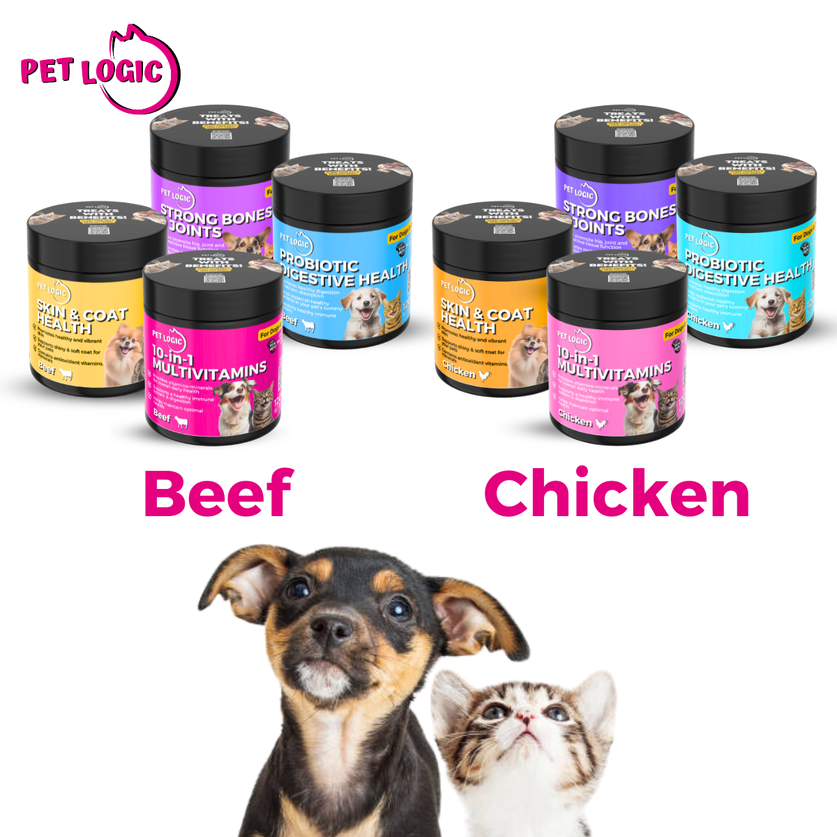 Pet Logic Overall Health 4-Jar Pet Supplements Bundle