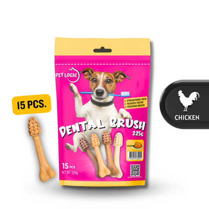 Pet Logic Dental Brush Bones 225g (Pouch) Dog Treats