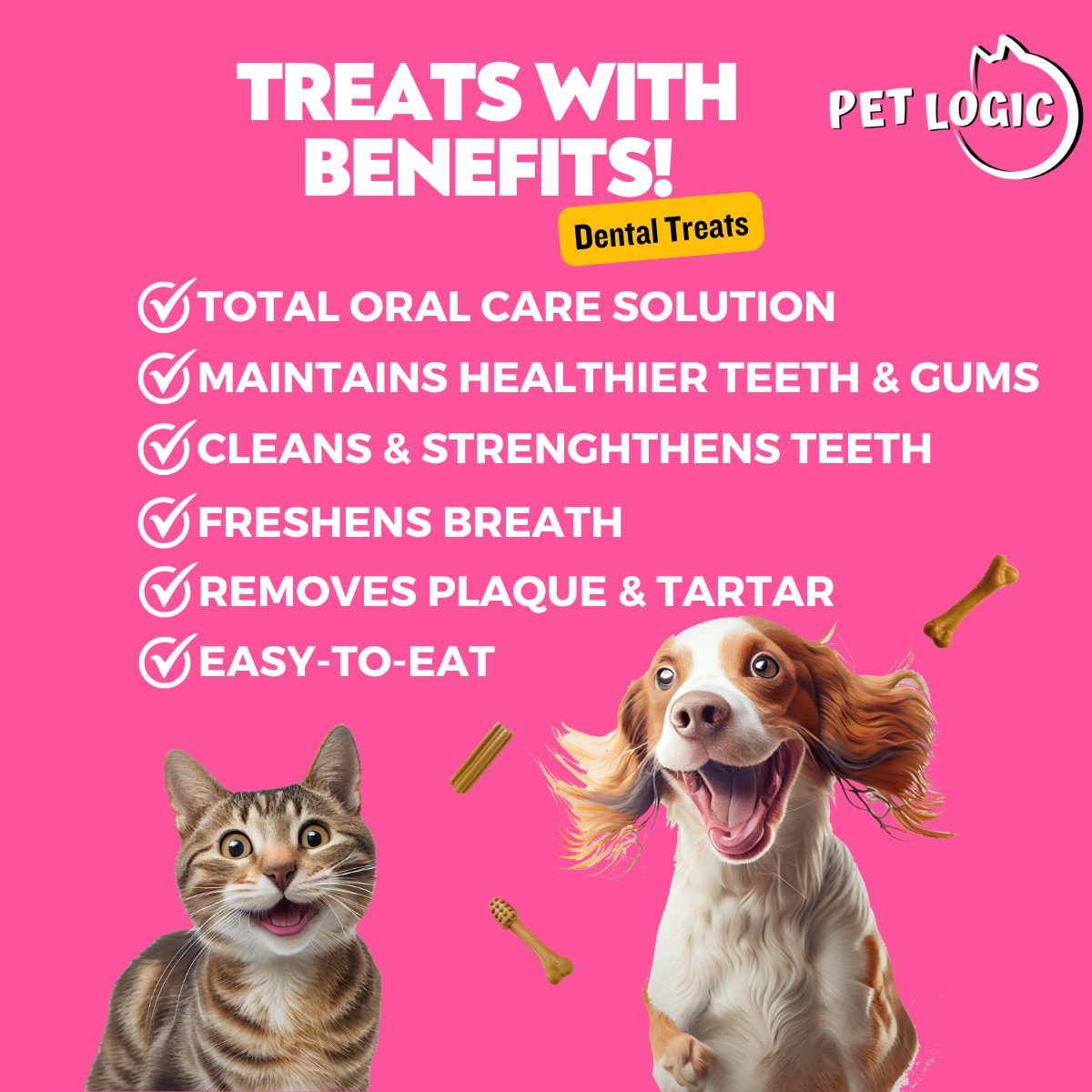 Pet Logic Dental Biscuits 60g MIXED (Doypack) Dog Treats