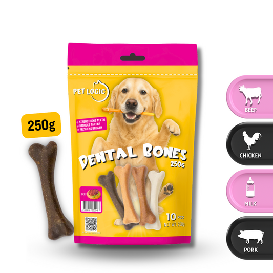Pet Logic Dental Bone Chews 250g (Pouch) Dog Treats