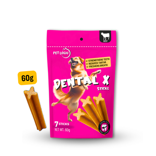 Pet Logic Dental X Sticks 60g BEEF (Doypack) Dog Treats