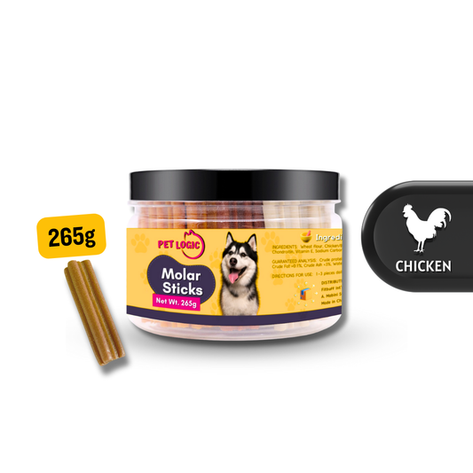 Pet Logic Dental Molar Sticks 265g CHICKEN (Jar) Dog Treats