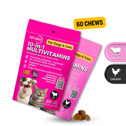 Pet Logic 10-in-1 Multivitamins 120g Dog & Cat Treats Supplement  Pet Vitamins for Pro Immune System