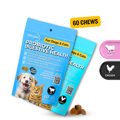 Pet Logic Probiotic Digestive Health 120g Dog & Cat Treats Supplement Multivitamins for Happy Tummy