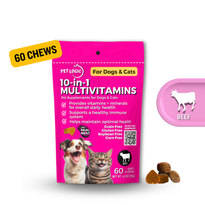 Pet Logic 10-in-1 Multivitamins 120g Dog & Cat Treats Supplement  Pet Vitamins for Pro Immune System