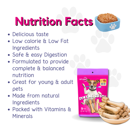 Pet Logic Dental Brush Bones 72g (Doypack) Dog Treats