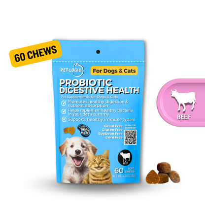 Pet Logic Probiotic Digestive Health 120g Dog & Cat Treats Supplement Multivitamins for Happy Tummy