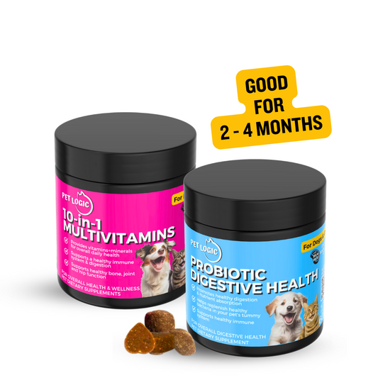 Pet Logic 10-in-1 Multivitamin + Probiotic Digestive Health Pet Supplements