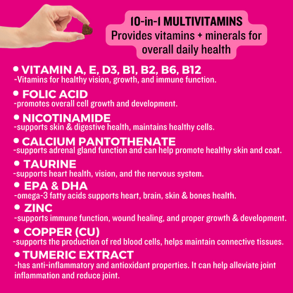 Pet Logic 10-in-1 Multivitamin + Probiotic Digestive Health Pet Supplements