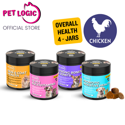 Pet Logic Overall Health 4-Jar Pet Supplements Bundle