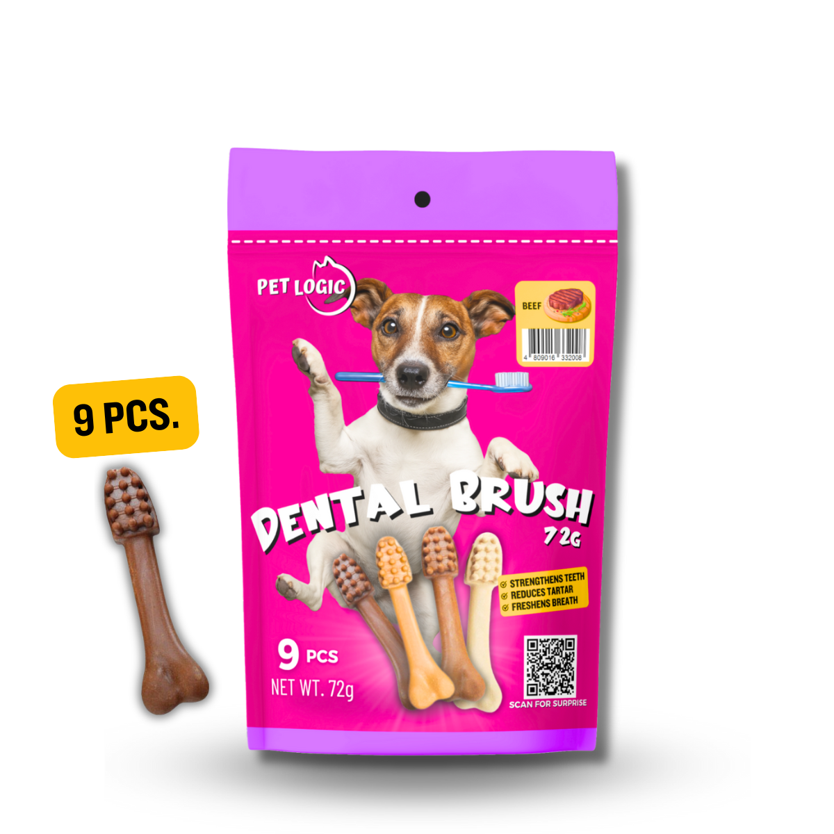 Pet Logic Dental Brush Bones 72g (Doypack) Dog Treats